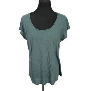 Freely Women's Gray Green Scoop Neck‎ Short Sleeve Tee Shirt Size XL